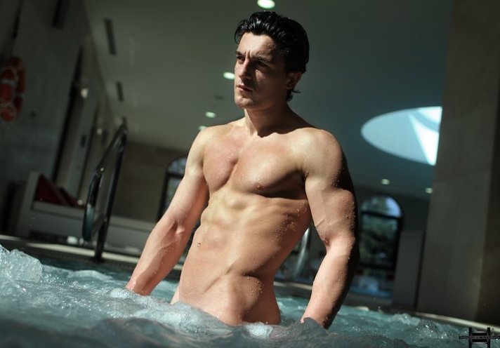 Sexy Man in the Hot Tub