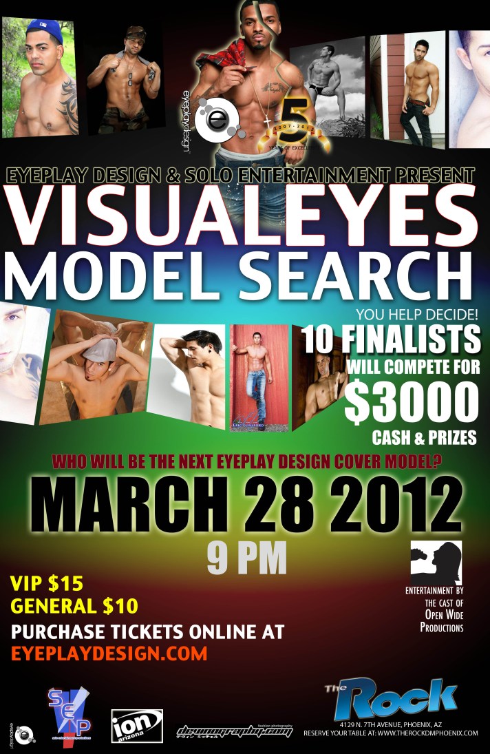 You've voted now you can meet the models and see who is the next cover model for EyePlay Design.   The finale will be hosted at The Rock - Phoenix, AZ on Wednesday, March 28 at 9 p.m.  Make your reservations now at http://www.therockdmphoenix.com/.  Tickets are available for the event at: http://www.brownpapertickets.com/event/233350  For more information, send an email to models@eyeplaydesign.com